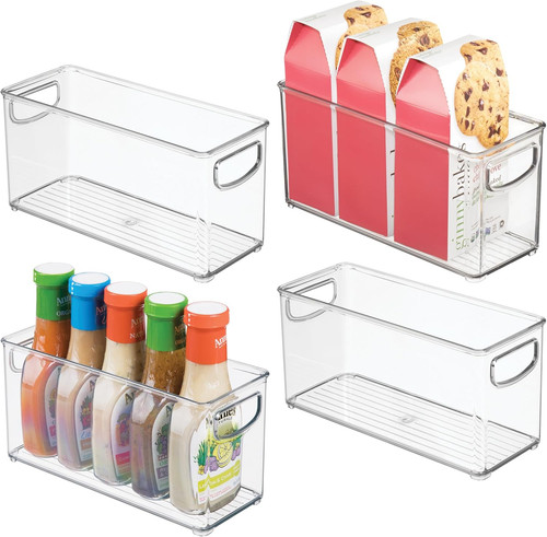 Slim clear plastic storage - clear, bin