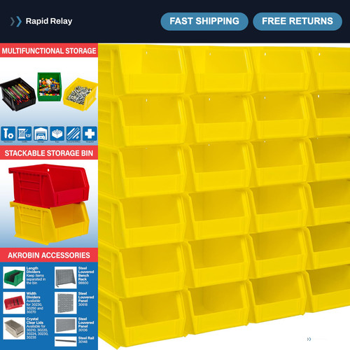Plastic storage bins pack - bins, 24-pack